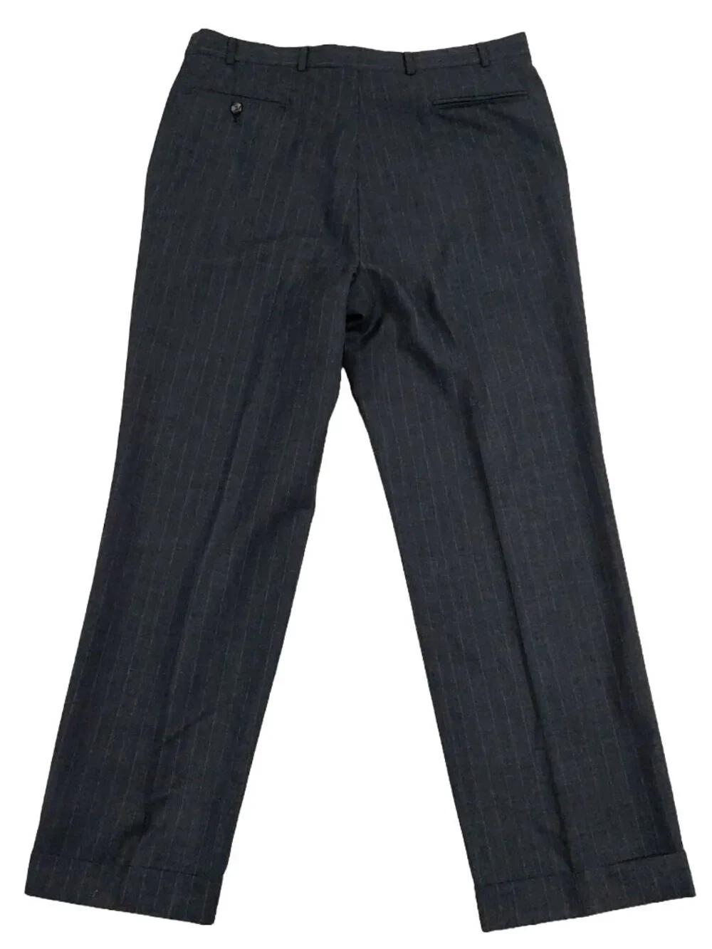 Brooks Brothers Grey Pinstriped Wool, 2 Piece Suit, Blazer 44L, Pants 38x30.5